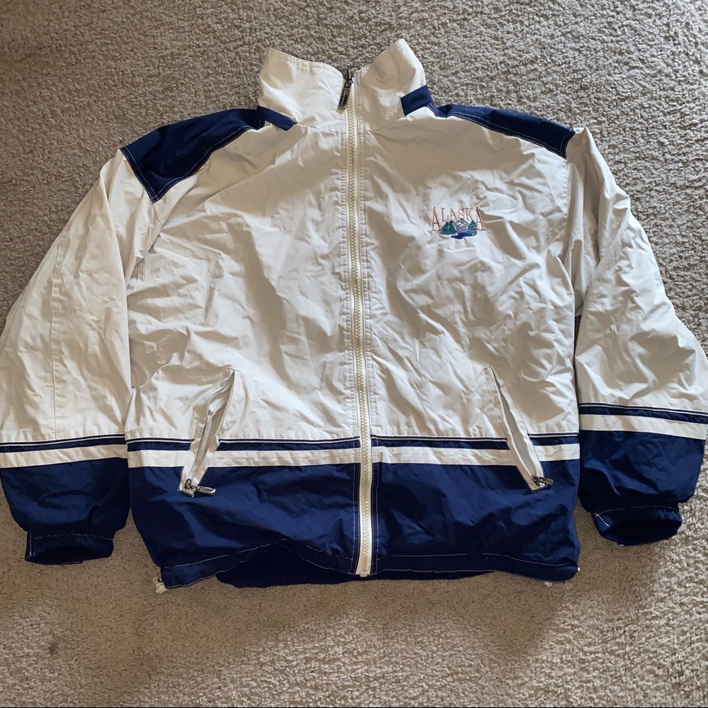 Men’s Reversible Fleece/Polyester Alaska Logo Jacket Size Large